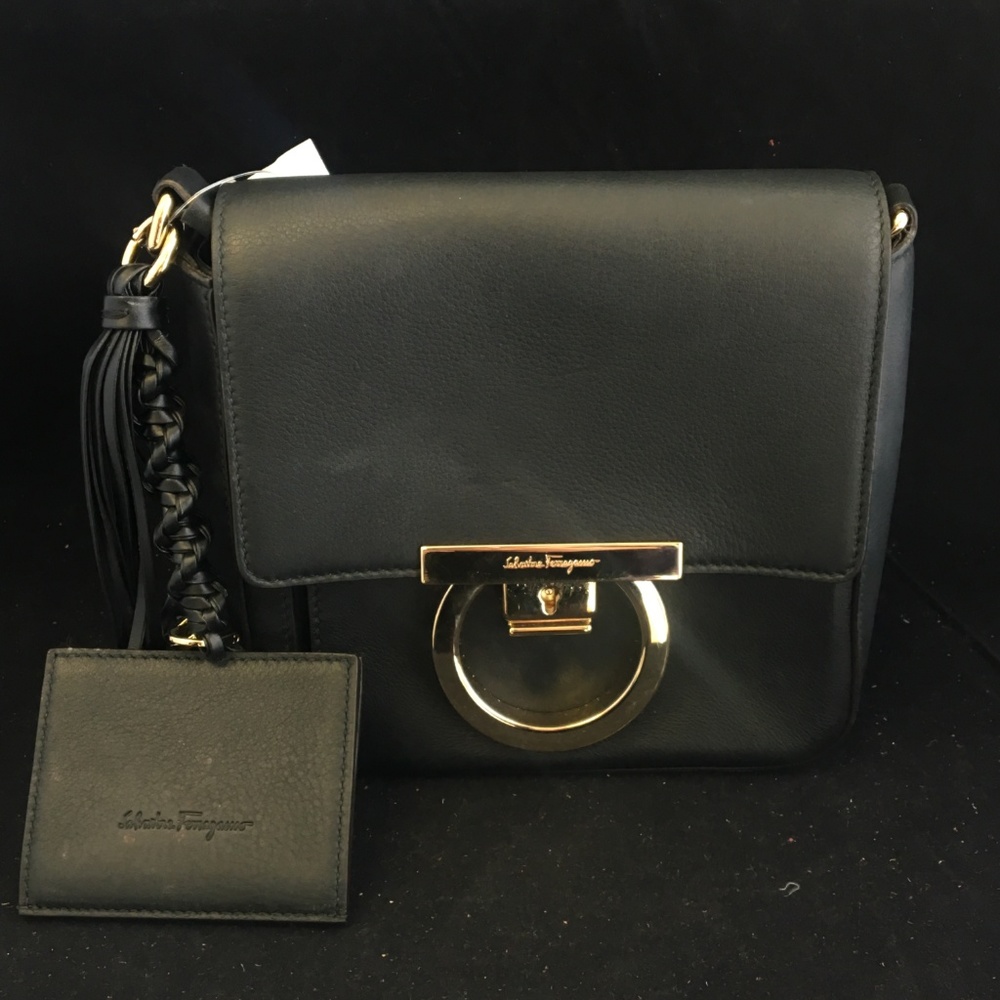 Salvatore Ferragamo Medium Vela Leather Shoulder / Crossbody Bag 73542